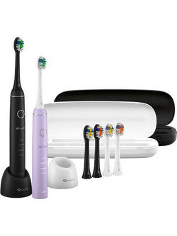 Truelife SonicBrush Compact Duo Black Lavender Ηλεκτρικές Οδοντόβουρτσες με Χρονομετρητή & Θήκη Ταξιδίου 2τμχ