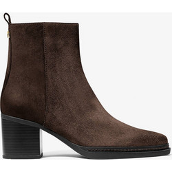 Michael Kors Γυναικεία Μποτάκια Αστραγάλου Suede Καφέ με Χοντρό Χαμηλό Τακούνι 40F5LXME5S-251