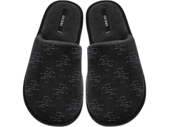 Guess Χειμερινές Ανδρικές Παντόφλες Μαύρες U5BZ00W1270-JBLK
