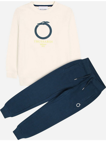 Trussardi Παιδικό Σετ Φόρμας Μπεζ Navy Μπλε TBA24101CF-W8623