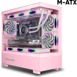 Armaggeddon Aquaron Duplex Pro Pink Gaming Mini Tower Κουτί Υπολογιστή με Πλαϊνό Παράθυρο