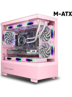 Armaggeddon Aquaron Duplex Pro Pink Gaming Mini Tower Κουτί Υπολογιστή με Πλαϊνό Παράθυρο