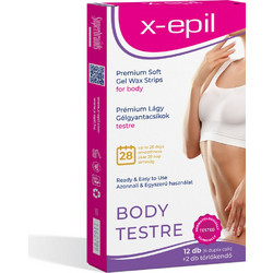 X-epil Premium Soft Gel Ταινίες Αποτρίχωσης για Σώμα για Ευαίσθητες Επιδερμίδες 12τμχ