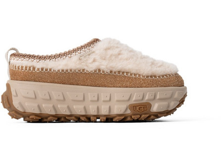 UGG Venture Daze Δερμάτινες Χειμερινές Ανδρικές Παντόφλες Κλειστές με Γούνα Μπεζ 1163350-NAT