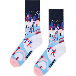Happy Socks Ice Skating In The City Βαμβακερές Γυναικείες Κάλτσες Navy Μπλε Γαλάζιες με Σχέδια P003291