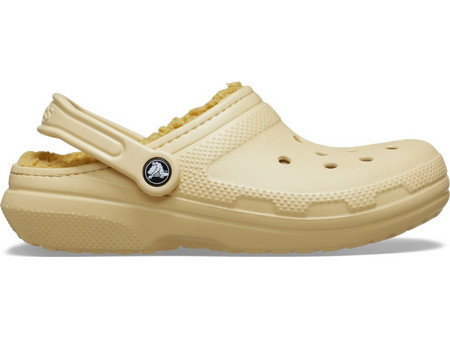 Crocs Classic Lined Clog Sesame Σαμπό με Γούνα Μπεζ/Ώχρα 203591-0HX