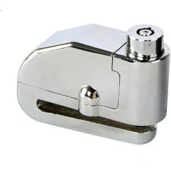 LK303 Κλειδαριά Δισκόφρενου Μηχανής 7mm με Συναγερμό Ασημί