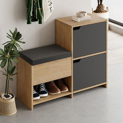 Megapap Παπουτσοθήκη Σκαμπό Ξύλινη Haven Oak M101xΠ35xΥ80.4cm GP037-02851,1