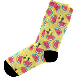 Dimisocks Summer Yellow Watermelon Ανδρικές Κάλτσες Ψηλές με Σχέδια Κίτρινες 60094