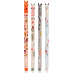 Happy Floral Στυλό Gel που Σβήνει Μπλε Διάφορα Σχέδια HA412001FA-3