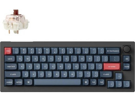 Keychron V2 Max QMK/VIA Ασύρματο Μηχανικό Gaming Πληκτρολόγιο 65% με Gateron Jupiter Brown Διακόπτες Black