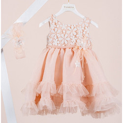Piccolino Renee Βαπτιστικό Φόρεμα 2τμχ DR26S189.PUCE