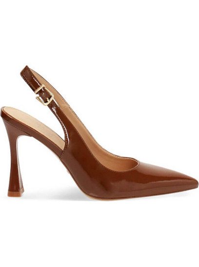 Primadonna Γόβες Slingback Λουστρίνι με Λεπτό Ψηλό Τακούνι Καφέ 41201