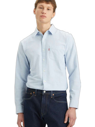 Levi's Ανδρικό Πουκάμισο Βαμβακερό Μακρυμάνικο Κανονική Γραμμή Γαλάζιο 85746-0157