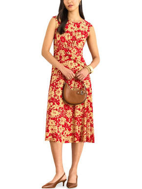 Lauren Ralph Lauren Midi Καλοκαιρινό Καθημερινό Φόρεμα Floral Κόκκινο 200P09092001-600