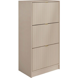 PoliHome Παπουτσοθήκη Μοριοσανίδας Tireno 3K Μπεζ M60xΠ40xΥ120cm 163087309