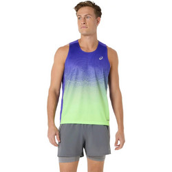 ASICS Road Fade Singlet Ανδρικό Αθλητικό T-Shirt Μπλε Lime 2011D522-401