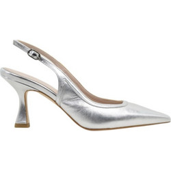 Fardoulis Γόβες Slingback Δερμάτινες με Λεπτό Ψηλό Τακούνι Ασημί 738-163