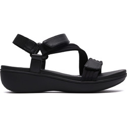 Clarks Δερμάτινα Γυναικεία Σανδάλια Ανατομικά Μαύρα 26186834