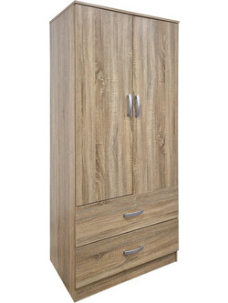 Pakoworld Δίφυλλη Ντουλάπα Ρούχων Alvia Sonoma 80x51.5x180cm 383-000174