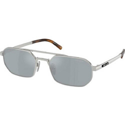 Prada PR53S 1BC40X Ανδρικά Γυαλιά Ηλίου Τετράγωνα Μεταλλικά Ασημί με Aσημί Φακό