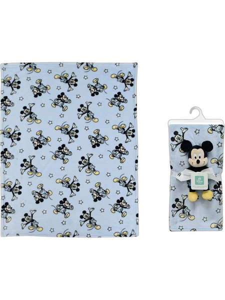 Dimcol Mickey 29 Κουβέρτα Αγκαλιάς Fleece με Λούτρινο 75x100 Γαλάζια
