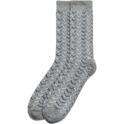 Ysabel Mora Herringbone Ανδρικές Κάλτσες Ψηλές με Σχέδια Γκρι 22941-1