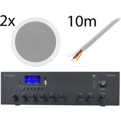 Monacor 2x EDL-28 PA-803DAP Bundle Παθητικό Ηχείο Οροφής 10W Μαύρο