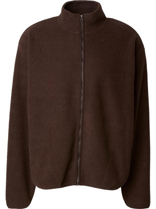 Def Ανδρική Ζακέτα Fleece με Φερμουάρ Καφέ DFJA076-14274