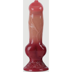 Doggy Large Ρεαλιστικό Dildo με Βεντούζα & Όρχεις 24cm Κόκκινο Δέρματος