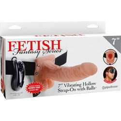 Pipedream Fetish Fantasy 7" Hollow Harness Strap On με Dildo 17.8cm & Δόνηση Flesh