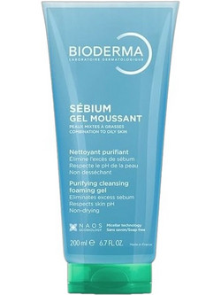 Bioderma Sebium Gel Moussant Ενυδατικό Gel Καθαρισμού Προσώπου για Ακμή 200ml