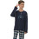 PNN Nightwear Παιδική Πιτζάμα Βαμβακερή Χειμωνιάτικη Navy Μπλε Πετρόλ 1221-0951