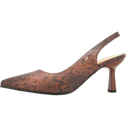 Gianna Kazakou Guales Γόβες Slingback Δερμάτινες με Λεπτό Χαμηλό Τακούνι Καφέ AM7961.Y1019D896