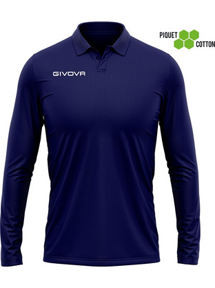 Givova Ανδρική Αθλητική Μπλούζα Polo Navy Μπλε MA004-0004