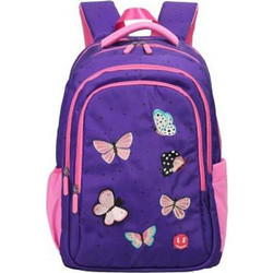 Lyc Sac Butterflies Σχολική Τσάντα Πλάτης Δημοτικού Μωβ 03826
