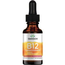 Swanson B12 Cyanocobalamin Strawberry Σταγόνες 59ml