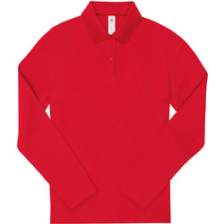 B&C Collection Γυναικεία Μπλούζα Polo Μακρυμάνικη Κόκκινη PW462
