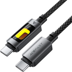 Acefast C21-03 Braided LED USB-A to USB-C 6W 1.2m Black