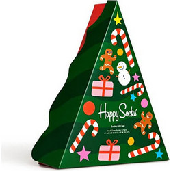 Happy Socks Χριστουγεννιάτικες Ανδρικές Κάλτσες Ψηλές Navy Μπλε Κόκκινες Τιρκουάζ 3Pack XDTG08-0200