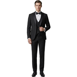 Versace 19V69 Adriano Ανδρικό Κοστούμι Καλοκαιρινό με Στενή Εφαρμογή & Γιλέκο Μαύρο 07.37