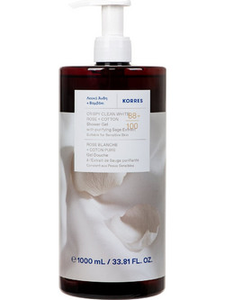 Korres Crispy Clean White Rose & Cotton Αφρόλουτρο σε Gel 1lt