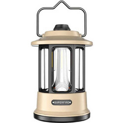 Superfire T35 Επαναφορτιζόμενο Φανάρι Led για Camping με Power Bank 1.5W 220lm Μπεζ