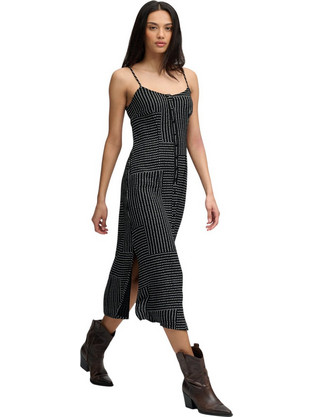 Superdry Midi Καλοκαιρινό Καθημερινό Φόρεμα Μεταξωτό Μαύρο W8012079A-LES