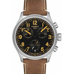 Tissot T-Sport Ανδρικό Ρολόι Χρονογράφος με Καφέ Δερμάτινο Λουράκι T116.417.16.052.01
