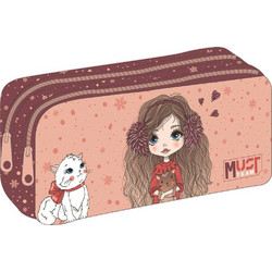 Must Girl in Winter with Fur Κασετίνα Βαρελάκι με 2 Θήκες Σομόν 587213