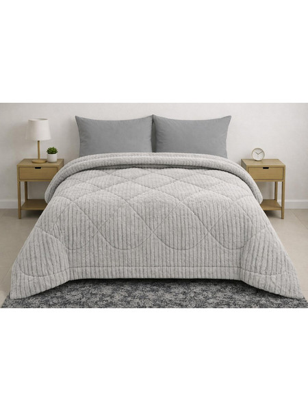 Cosmin Κουβερτοπάπλωμα Υπέρδιπλο 220x240 Rabbit Velvet Light Grey 4000563