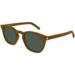 Saint Laurent SL28 057 Ανδρικά Γυαλιά Ηλίου Τετράγωνα Κοκάλινα Καφέ με Μαύρο Φακό