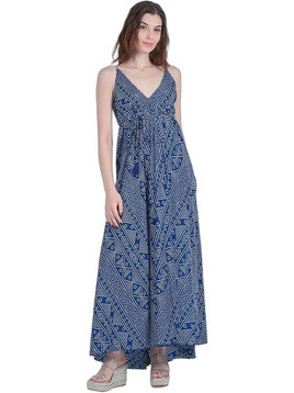 Inart Ble Maxi Καλοκαιρινό Βραδινό Φόρεμα Navy Μπλε 5-41-348-1197