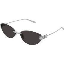Balenciaga BB0486S 001 Ανδρικά Γυαλιά Ηλίου Οβάλ Μεταλλικά Ασημί με Μαύρο Φακό